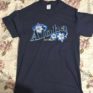 Medium Dark Blue Aloha Hawaii Shirt